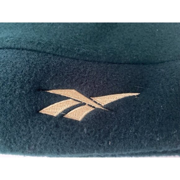 Vintage Reebok OSFA Cuffless Green Unisex Hat Beanie One Size Gold Logo EUC - Picture 9 of 16
